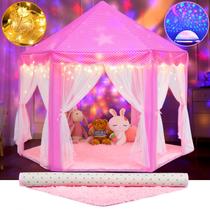 Princess Tent Senodeer com tapete, luzes estelares, luz noturna Princess Tent Senodeer com tapete, luzes estelares, luz noturna