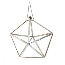Prisma DÁgua Feng Shui Pentágono em Vidro e Metal 12 Cm