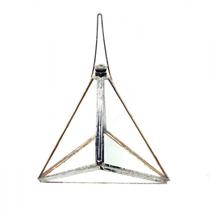 Prisma DÁgua Feng Shui Triângulo em Vidro e Metal 9 Cm