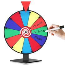 Prize Wheel Retbtnm de 30 cm com base de diamante, 12 slots com marcador