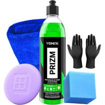 Prizm Produto para Tirar Manchas Marcas Dagua Esbranquicado do Vidro Janela Box Blindex Carro Vonixx Pano Aplicador Luva