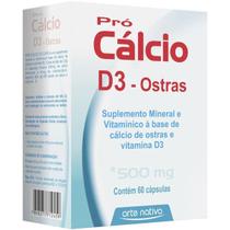 Pró calcio d3 ostras 500mg cx c/ 60 comp - arte nativa