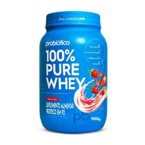 Probiótica 100% Pure Whey Pote 900G Morango