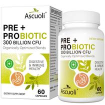 Probiótico Ascuoli 300 bilhões de CFU 22 cepas + 15 ervas - 60 cápsulas