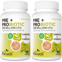 Probiótico Ascuoli 300 bilhões de CFU 24 cepas + 15 ervas 120 cápsulas
