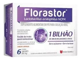 Probiótico Florastor União Química com Lactobacillus 6 Sachês Laranja