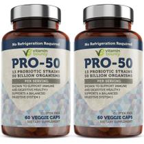 Probiótico Vitamin Bounty Pro-50 50 bilhões 60 cápsulas, pacote com 2