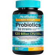 Probióticos NewRhythm - 120 Bilhões de CFU, 36 Cepas, 60 Cápsulas