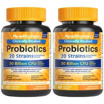 Probióticos NewRhythm 50 bilhões de CFU 120 cápsulas vegetais
