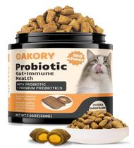 Probióticos para Gatos OAKORY 500 Mastigáveis Sabor Frango e Queijo Probióticos para Gatos OAKORY 500 Mastigáveis Sabor Frango e Queijo