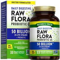 Probióticos Raw Flora 50 bilhões de UFC 33 cápsulas veganas Probióticos Raw Flora 50 bilhões de UFC 33 cápsulas veganas