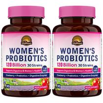Probióticos Vitalitown 120 bilhões de CFU para mulheres 30 cepas 60 cápsulas