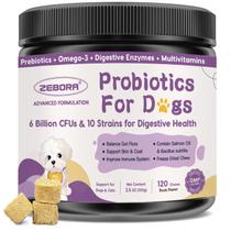 Probióticos ZEBORA 6B UFC 10 cepas sabor pato 120 mastigáveis Probióticos ZEBORA 6B UFC 10 cepas sabor pato 120 mastigáveis