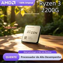 Processador AMD Ryzen 3 2200G 3,5GHz 4 Núcleos 4 Threads CPU Socket AM4 Com Gráficos Vega 8 Para Processador AMD Ryzen 3 2200G 3,5GHz 4 Núcleos 4 Threads CPU Socket AM4 Com Gráficos Vega 8 Para