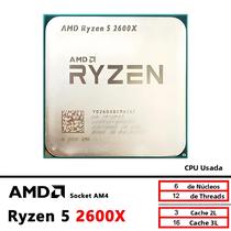 Processador AMD Ryzen 5 2600X Usado, CPU De Seis Núcleos E Doze Threads, 3.6 GHz, Socket AM4 Zen+