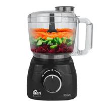 Processador de Alimentos 127V Lâminas em Inox - Preto 350W - Kian Processador de Alimentos 127V Lâminas em Inox - Preto 350W - Kian