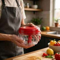 Processador de Alimentos 500ml Vermelho - Compacto e Versátil Processador de Alimentos 500ml Vermelho - Compacto e Versátil