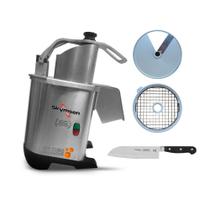 Processador de Alimentos Corte Fatias 14mm e Cubos 14mm PA7 PRO Bivolt Skymsen e Faca Santoku Processador de Alimentos Corte Fatias 14mm e Cubos 14mm PA7 PRO Bivolt Skymsen e Faca Santoku