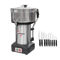 Processador de Alimentos Cutter Profissional Inox 8l Cr-8l 220v Skymsen + Jogo de Facas 9 Peças