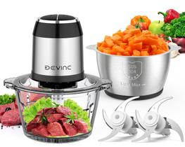 Processador de Alimentos DEVINC Mini - Moedor de Carne e Picador de Vegetais 2L