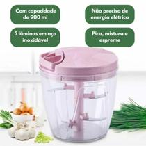 Processador de Alimentos Manual 3 em 1 Magic Mixer 5 Lâminas Triturador Espremedor Picador ROSA Processador de Alimentos Manual 3 em 1 Magic Mixer 5 Lâminas Triturador Espremedor Picador ROSA