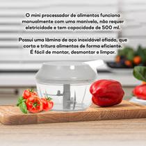 Processador De Alimentos Manual 3 Lâminas 500ml Cor Cinza