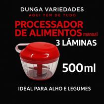 Processador de Alimentos Manual 3 Laminas Inox 500ml Processador de Alimentos Manual 3 Laminas Inox 500ml