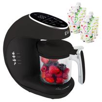 Processador de Alimentos para Bebês EVLA'S - Vaporizador e Liquidificador com 6 Bolsas Cinza Escuro Processador de Alimentos para Bebês EVLA'S - Vaporizador e Liquidificador com 6 Bolsas Cinza Escuro