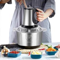 Processador de Alimentos Triturador Carne Vegetais 850W 2L Inox 110V