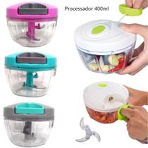 Processador de Alimentos Triturador Manual 3 Lâminas 400ml