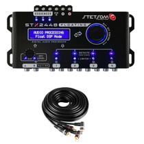 Processador de Audio Digital Stetsom STX2448 Floating 4 Vias + Cabo RCA 5 Metros