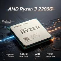 Processador De Desktop Quad-Core AMD Ryzen 3 2200G 14nm Zen Gaming CPU 35GHz Soquete AM4 Processador De Desktop Quad-Core AMD Ryzen 3 2200G 14nm Zen Gaming CPU 35GHz Soquete AM4