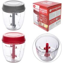 Processador E Batedor Manual De Alimentos 5 Lâminas Grande Vermelho Processador E Batedor Manual De Alimentos 5 Lâminas Grande Vermelho