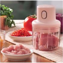 Processador e Triturador Rosa Moedor Alho Elétrico Sem Fio Recarregável USB Processador de Alimentos 250ml - MINI TRITURADOR250ML