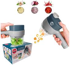 Processador Elétrico 2 Em 1 Cortador e Fatiador De Legumes - Cinza - Dolce Home