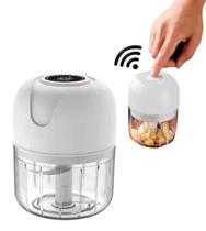 Processador Elétrico Triturador de Alimentos Liquidificador para Alho Vegetais Recarregável USB
