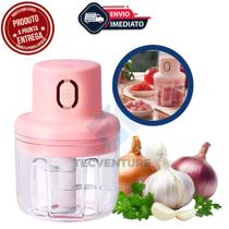 Processador Mini Triturador De Alimentos Alho Cebola Vegetais Carne Elétrico Recarregável 250ml Cabo