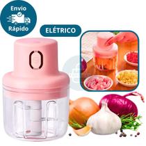 Processador Mini Triturador De Alimentos Alho Cebola Vegetais Carne Elétrico Recarregável 250ml Cabo USB