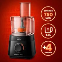 Processador Powerchop 750W Ri7301 Preto Philips Walita com 1,5L Processador Powerchop 750W Ri7301 Preto Philips Walita com 1,5L