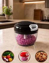 Processador Triturador 500ml Manual 3 Lâminas 12x9x12cm Alimentos Alho Cebola Multiuso GP6
