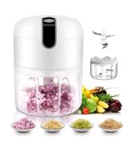 Processador Triturador De Alho Elétrico Cortador Fatiador De Alimentos Sem Fio 250ml