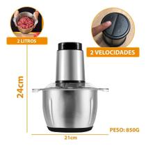 Processador Triturador Elétrico Picador e moedor Inox 4 lâminas 110v 220v