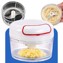 Processador Triturador Fatiador Picador Moedor De Temperos Legumes Frutas Alimentos Alho Cebola Manual 2 Lâminas Aço Inox