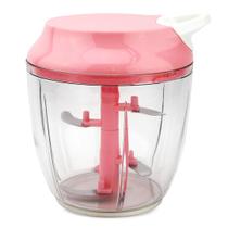 Processador Triturador Manual 5 Lâminas 1200Ml Rosa