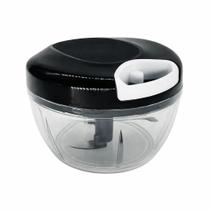 Processador Triturador Manual De Alimentos Moedor Alho Vegetal Carne 500ml 3 Lâmina Cor:Preto Processador Triturador Manual De Alimentos Moedor Alho Vegetal Carne 500ml 3 Lâmina Cor:Preto
