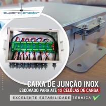 Produto Caixa de Junção Super 12 vias INOX escovado COM PLACA