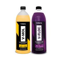 Produto Lava Carro Moto V-mol + Shampoo V-floc 1,5L Vonixx