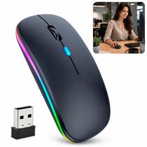 Produto Mouse Sem Fio Recarregável RGB Bluetooth USB Silencioso Para Notebook PC Tablet Produto Mouse Sem Fio Recarregável RGB Bluetooth USB Silencioso Para Notebook PC Tablet