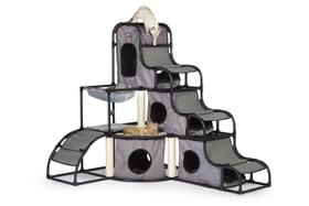Produtos para animais de estimação Cat Tower Prevue Catville Tower Grey 7240 Produtos para animais de estimação Cat Tower Prevue Catville Tower Grey 7240