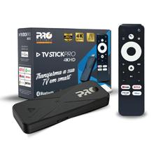 Proeletronic TV Stick 4K Ultra HD Streaming Wi-Fi Dual Band Controle Voz